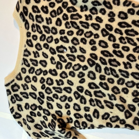 Cheetah Print Cashmere Cardigan Diamanté Buttons - Picture 2 of 5